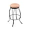 Holland Bar Stool Co 30" Swivel Bar Stool, Black Wrinkle, Nat Oak Seat 300030BWNatOak - alternate 1